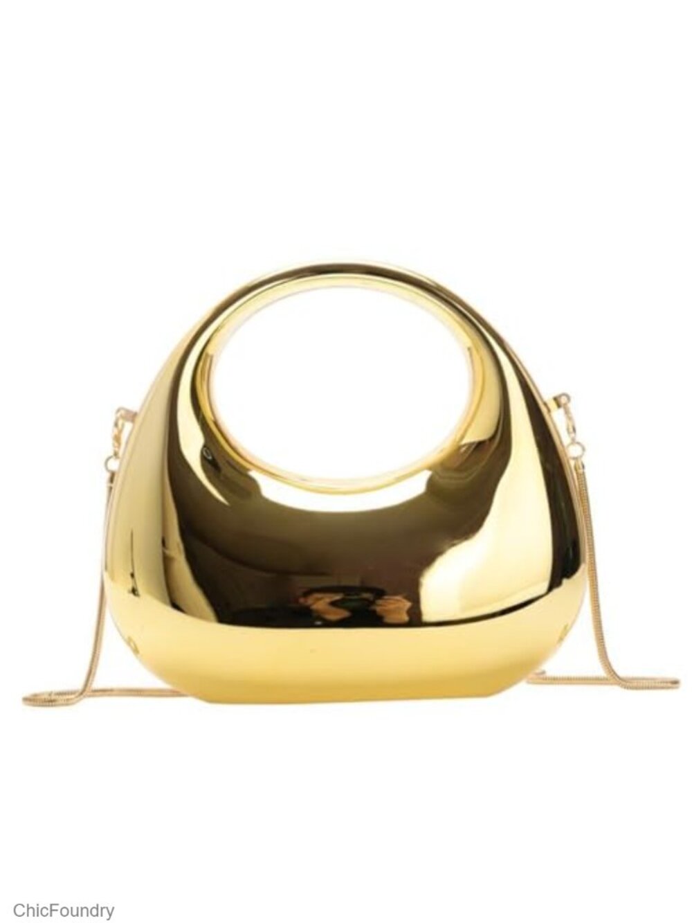 Acrylic Clutch Evening Bag Moon Shape Magnetic Closure Unique Party Purse